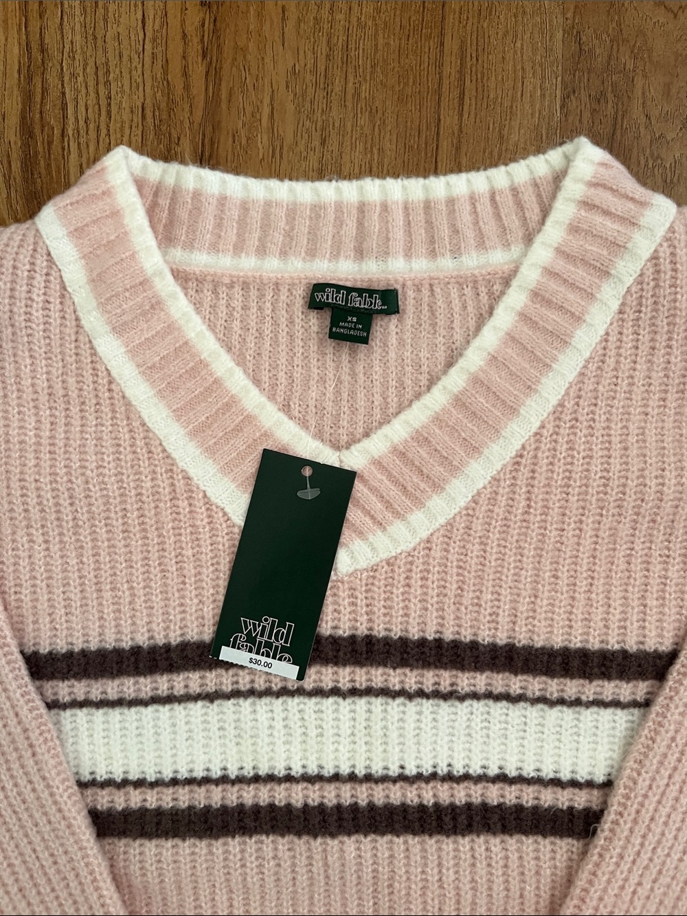 ▪️HP▪️NWT Wild Fable V-Neck Striped Sweater - Picture 2 of 7